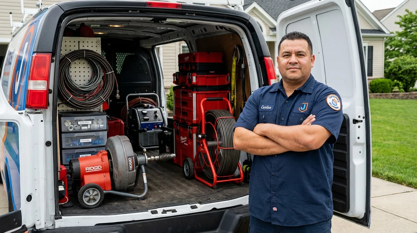 Professional drain cleaning equipment and Johns Plumbing LLC plumber in Horseshoe Bend