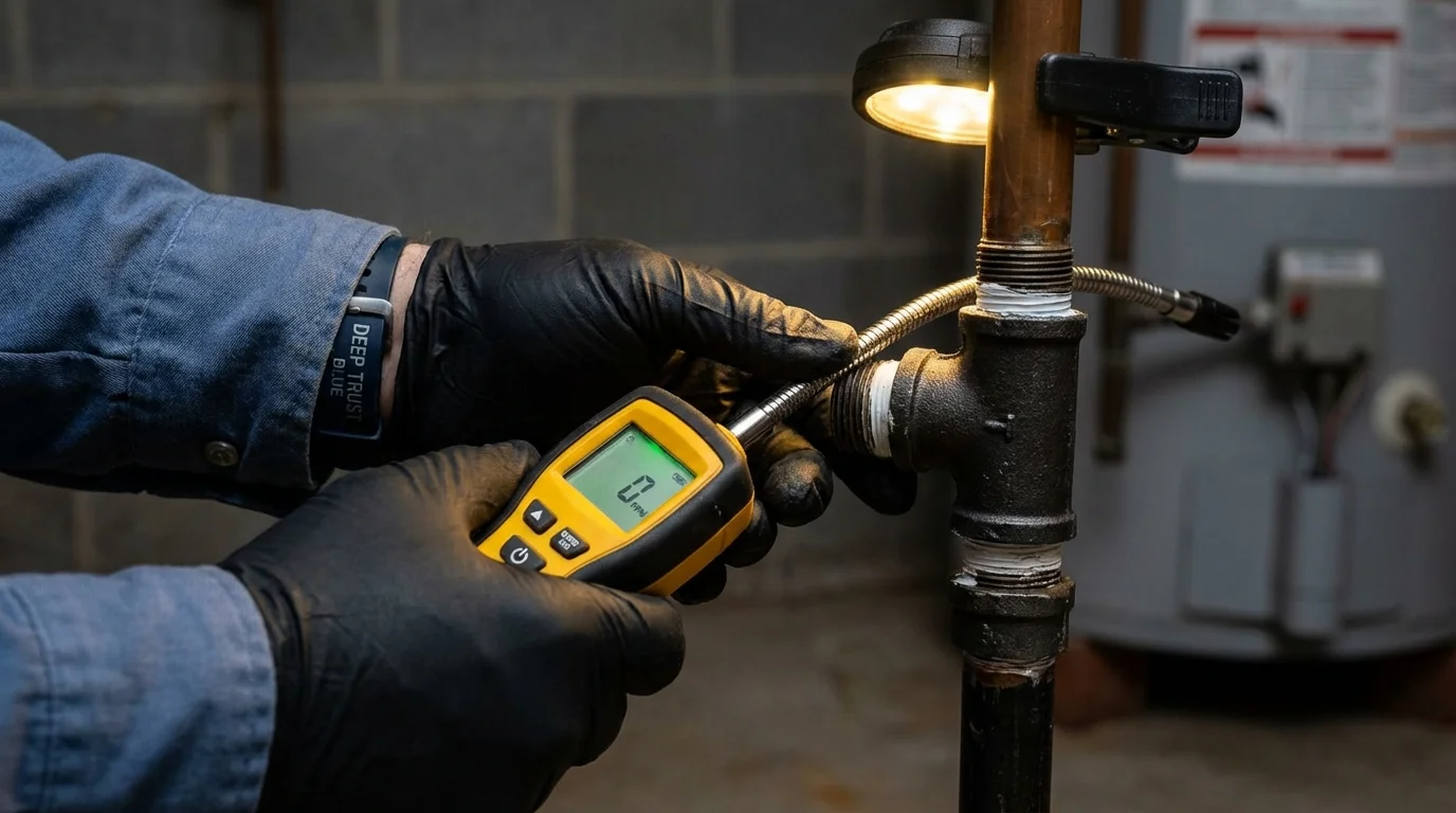 Gas leak detection with electronic sniffer by Johns Plumbing LLC in Horseshoe Bend