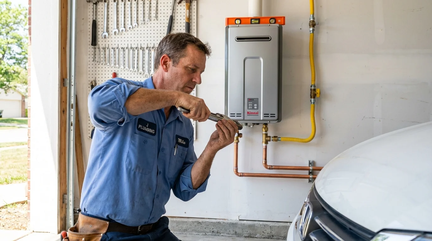 Tankless water heater installation by a Johns Plumbing LLC plumber in Horseshoe Bend
